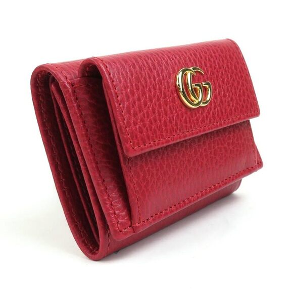 GUCCI Red Leather GG Marmont Wallet - Picture 2 of 5